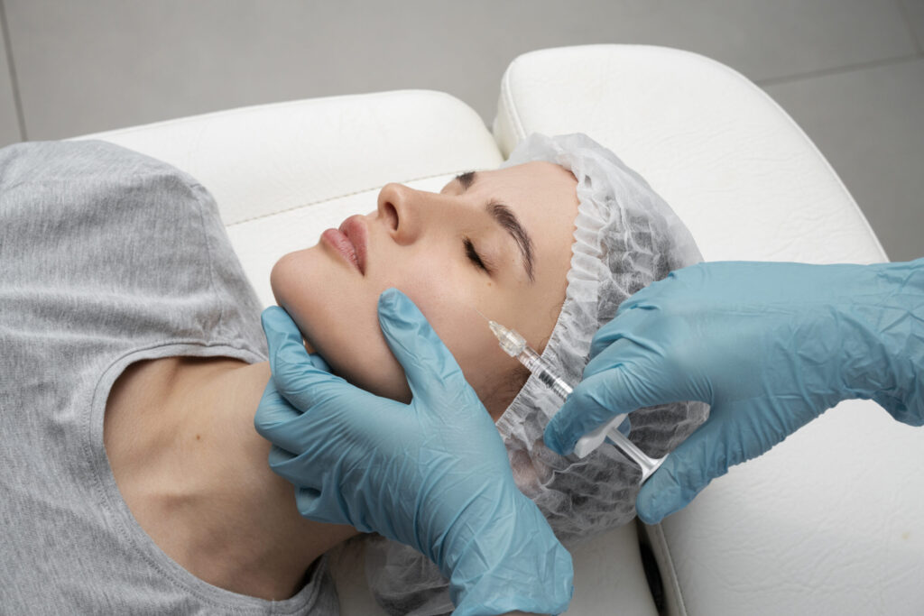 high-angle-woman-getting botox treatment